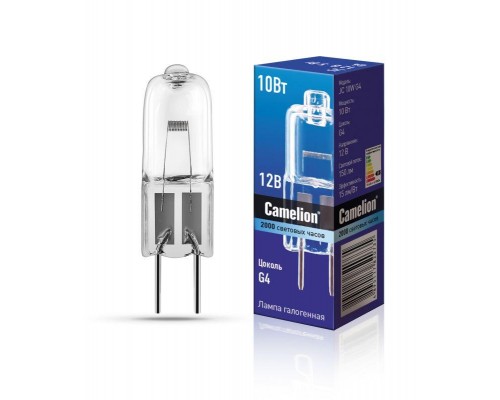 Лампа галогенная JC 10Вт 12В капс. g4 Camelion 2167