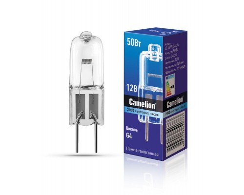 Лампа галогенная JC 50Вт 12В капс. G6.35 Camelion 1957