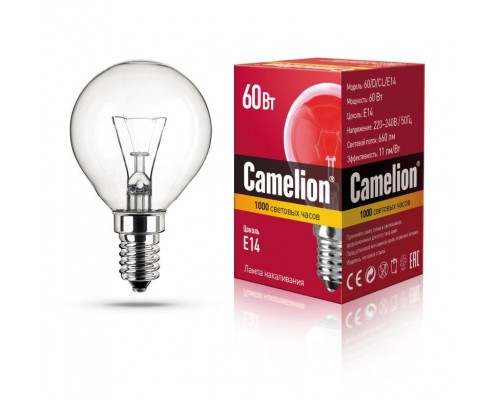 Лампа накаливания MIC D CL 60Вт E14 Camelion 8972