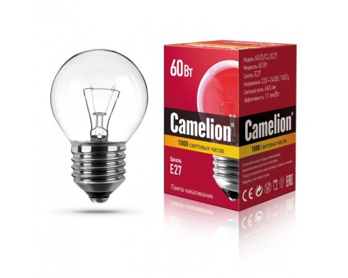 Лампа накаливания MIC D CL 60Вт E27 Camelion 8973