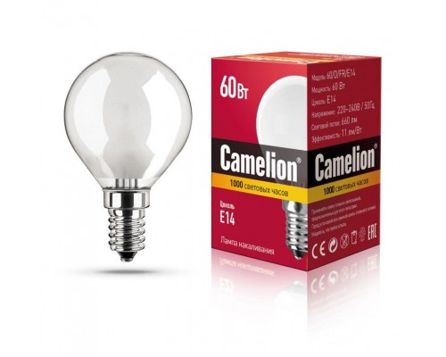 Лампа накаливания MIC D FR 60Вт E14 Camelion 9870