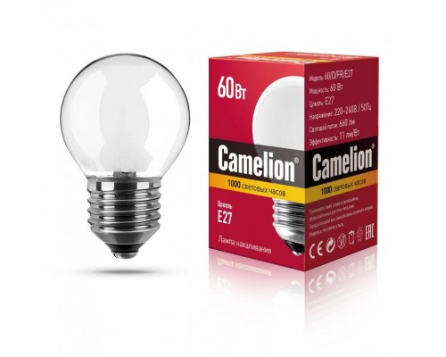 Лампа накаливания MIC D FR 60Вт E27 Camelion 9871