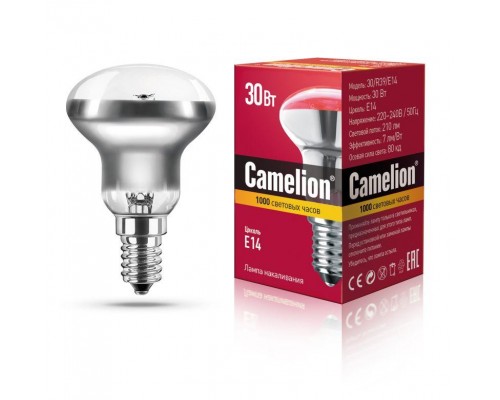 Лампа накаливания MIC R39 30Вт E14 Camelion 8976