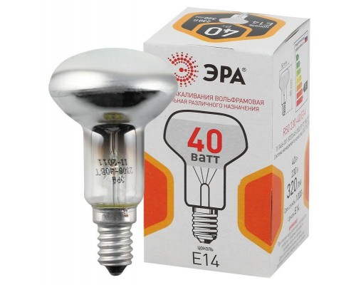 Лампа накаливания R50 40-230-E14-CL 40Вт рефлектор 230В E14 ЭРА Б0039140