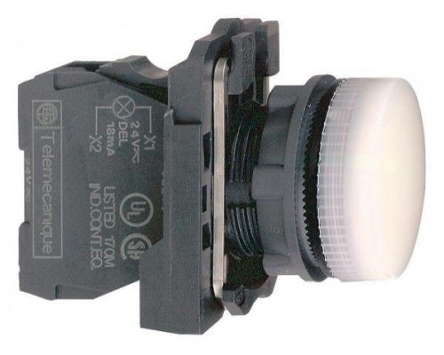 Лампа сигнальная 22мм 230-240В бел. SchE XB5AVM1