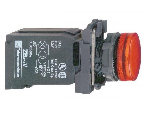 Лампа сигнальная 22мм 230В с трансф. пит. красн. SchE XB5AV44
