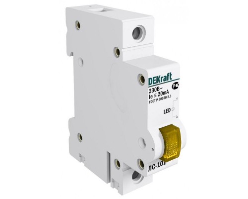Лампа сигнальная на DIN-рейку 1p жел. LED SchE 18008DEK