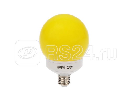 Лампа светодиодная 12LED шар E27 d100 желт. Neon-Night 405-131