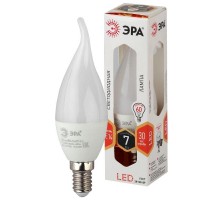 Лампа светодиодная BXS-7w-827-E14 свеча на ветру 560лм ЭРА Б0028482