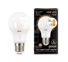 Лампа светодиодная Black A60 10Вт 2700К E27 step dimmable диммир. Gauss 102502110-S