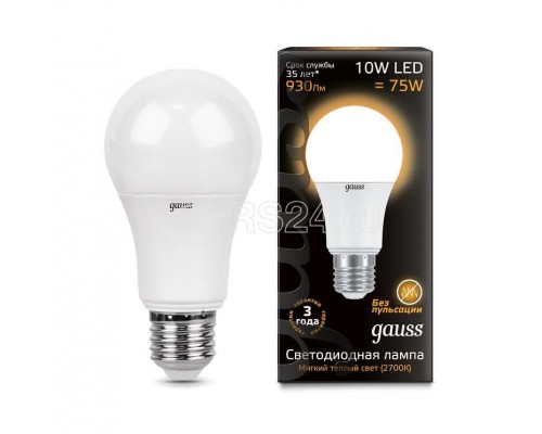 Лампа светодиодная Black A60 10Вт E27 3000К Gauss 102502110