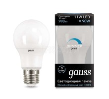 Лампа светодиодная Black A60-dim E27 11Вт 4100К диммир. Gauss 102502211-D