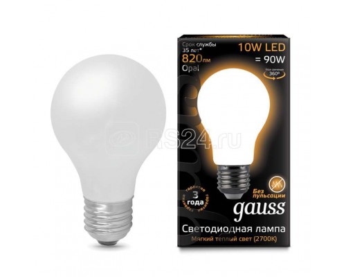 Лампа светодиодная Black Filament A60 E27 10Вт 2700К OPAL Gauss 102202110