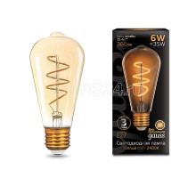 Лампа светодиодная Black Filament ST64 Flexible 6Вт 2400К E27 Golden Gauss 157802006