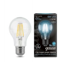 Лампа светодиодная Black Filament А60 E27 6Вт 4100К Gauss 102802206
