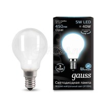 Лампа светодиодная Black Filament Шар E14 5Вт 4100К OPAL Gauss 105201205
