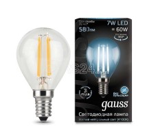 Лампа светодиодная Black Filament Шар E14 7Вт 4100К Gauss 105801207
