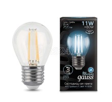 Лампа светодиодная Black Filament Шар E27 11Вт 4100К Gauss 105802211