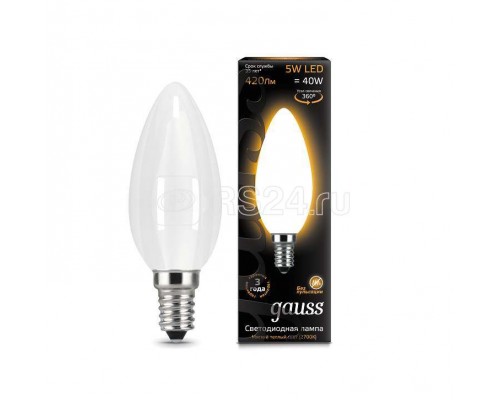Лампа светодиодная Black Filament Свеча E14 5Вт 2700К OPAL Gauss 103201105