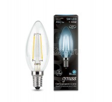 Лампа светодиодная Black Filament Свеча E14 5Вт 4100К Gauss 103801205