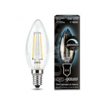 Лампа светодиодная Black Filament Свеча E14 5Вт 4100К диммир. Gauss 103801205-D