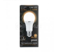 Лампа светодиодная Black Globe 12Вт 3000К тепл. бел. E27 1150лм 150-265В Gauss 102502112