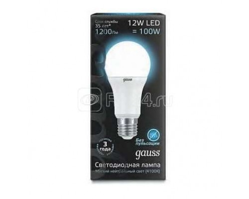 Лампа светодиодная Black Globe 12Вт 4100К бел. E27 1200лм 150-265В Gauss 102502212