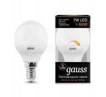 Лампа светодиодная Black Globe-dim E14 7Вт 3000К диммир. Gauss 105101107-D