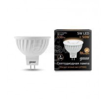 Лампа светодиодная Black MR16 5Вт 3000К тепл. бел. GU5.3 500лм 150-265В FROST Gauss 101505105