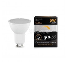 Лампа светодиодная Black MR16 GU10-dim 5Вт 3000К диммир. Gauss 101506105-D