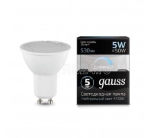 Лампа светодиодная Black MR16 GU10-dim 5Вт 4100К диммир. Gauss 101506205-D