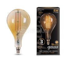 Лампа светодиодная Black Vintage Filament A160 8Вт 2400К E27 780лм 160х300мм Golden Gauss 149802008