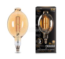 Лампа светодиодная Black Vintage Filament BT180 8Вт 2400К E27 780лм 180х360мм Golden Gauss 151802008