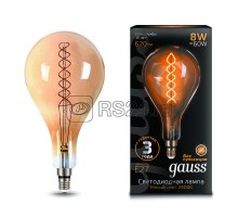 Лампа светодиодная Black Vintage Filament Flexible A160 8Вт 2400К E27 620лм 160х300мм Golden Gauss 150802008