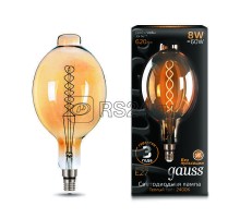 Лампа светодиодная Black Vintage Filament Flexible BT180 8Вт 2400К E27 620лм 180х360мм Golden Gauss 152802008