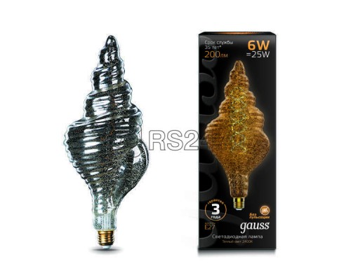 Лампа светодиодная Black Vintage Filament Flexible TL120 6Вт 2400К E27 120х330мм Gauss 166802008