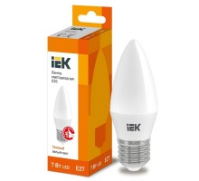 Лампа светодиодная ECO C35 7Вт свеча 3000К E27 230В ИЭК LLE-C35-7-230-30-E27