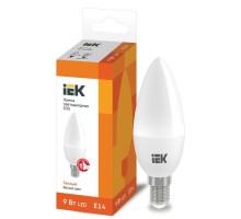 Лампа светодиодная ECO C35 9Вт свеча 3000К E14 230В ИЭК LLE-C35-9-230-30-E14