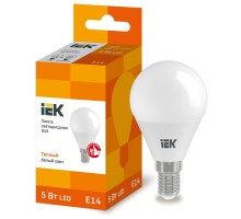 Лампа светодиодная ECO G45 5Вт шар 3000К тепл. бел. E14 450лм 230-240В ИЭК LLE-G45-5-230-30-E14