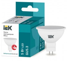 Лампа светодиодная ECO MR16 5Вт 4000К бел. GU5.3 450лм 230-240В ИЭК LLE-MR16-5-230-40-GU5