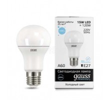 Лампа светодиодная Elementary A60 15Вт E27 6500К Gauss 23235