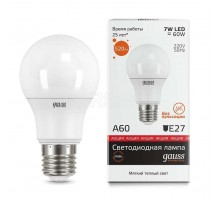Лампа светодиодная Elementary A60 7Вт грушевидная 2700К тепл. бел. E27 520лм 180-240В Gauss 23217A