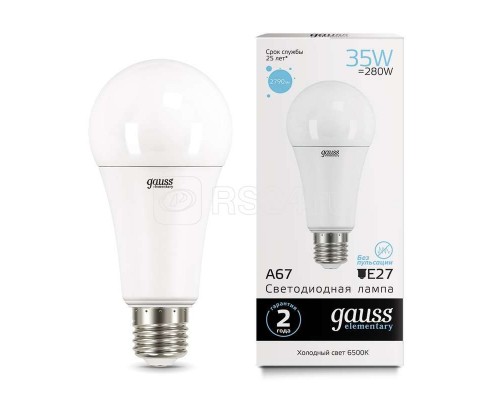 Лампа светодиодная Elementary A67 35Вт E27 6500К Gauss 70235