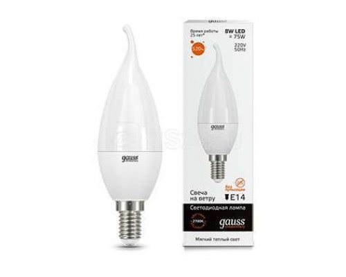 Лампа светодиодная Elementary Candle Tailed E14 8Вт 3000К Gauss 34118