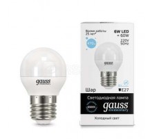 Лампа светодиодная Elementary Globe 6Вт E27 6500К Gauss 53236