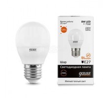 Лампа светодиодная Elementary Globe E27 8Вт 3000К Gauss 53218