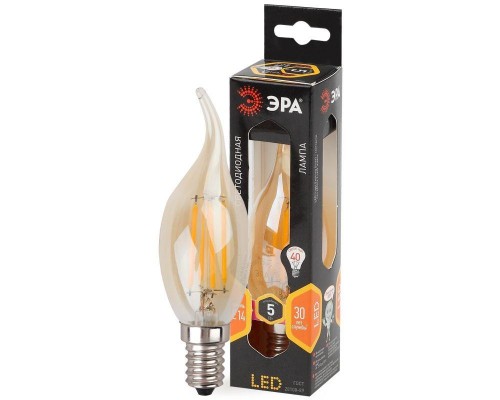 Лампа светодиодная F-LED BXS-5w-827-E14 gold ЭРА Б0027940