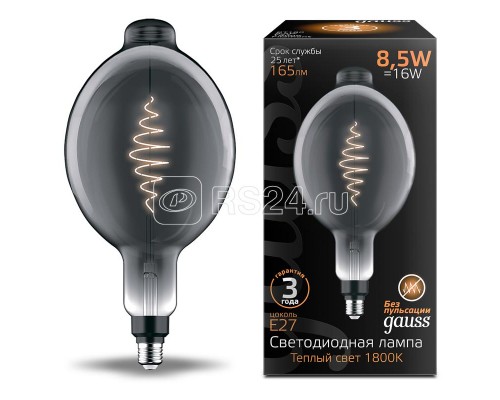 Лампа светодиодная Filament BT180 8.5Вт 165лм 1800К E27 Gray Gauss 152802005