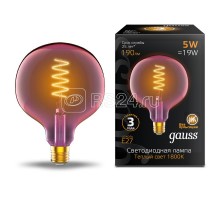 Лампа светодиодная Filament Flexible G125-C 5Вт 190лм 1800К E27 125х178мм роз. Gauss 1011802105