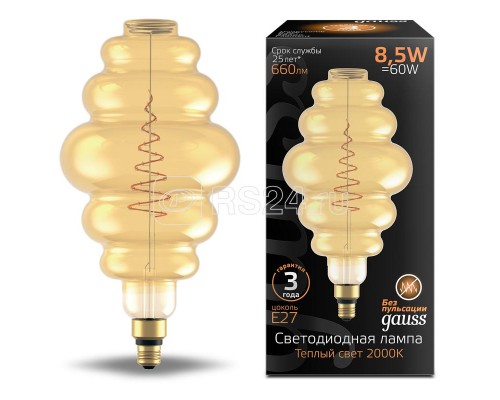 Лампа светодиодная Filament Honeycomb 8.5Вт 660лм 2000К E27 Amber Gauss 161802105